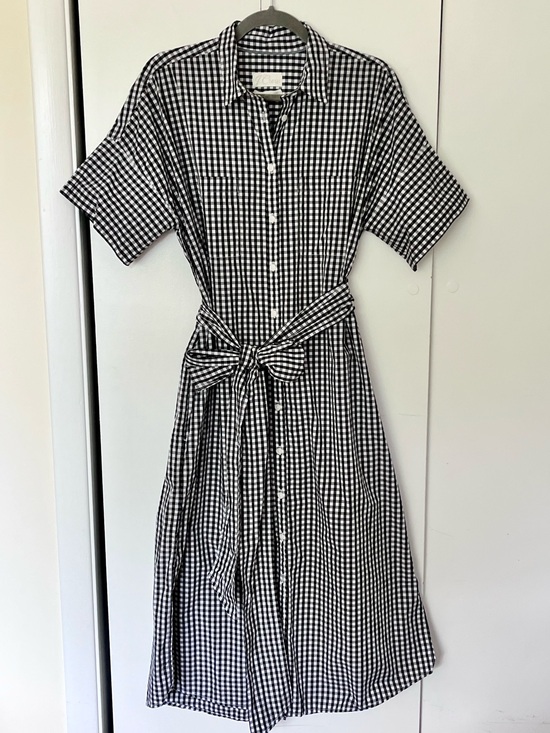 J. Crew Dresses & Skirts - J.Crew Cotton Poplin Gingham Midi Shirtdress Size M